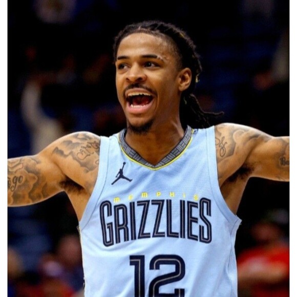 Ja Morant (Jordan)-(Grizzlies)-(Blue)-(Jersey)-(New Cond.)-(Stiched)-(XL)-$90.00 - Picture 4 of 13